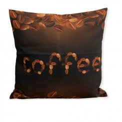 Povlak na polštářek káva, coffe, zrnka kávy