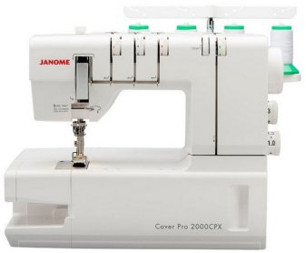 Janome  CoverPro 2000 CPX, Coverlock, je 2,3,4-nitné stroje se spodem krycím (prádlovým) stehem a 1, 2, nebo 3 jehlami. Stroj disponuje obrovským pracovním prostorem a diferenciálním podáváním – zpracuje tedy jakkoli pružné materiály. Má navíc režim volného ramene pro šití rukávů a nohavic. 